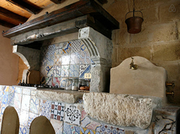 Antique reclaimed farmhouse trough sink hand carved back in the 16th century refurbished to accomodate any modern setting and application from a powder room to a BBQ preparation sink.